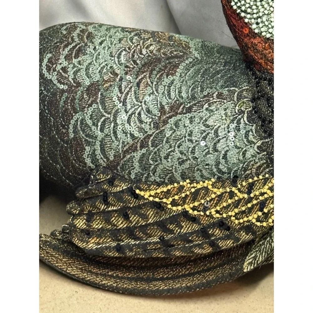 John Derian x Target Beaded Fall Turkey Pillow Thanksgiving Decor NWT NEW 16x15